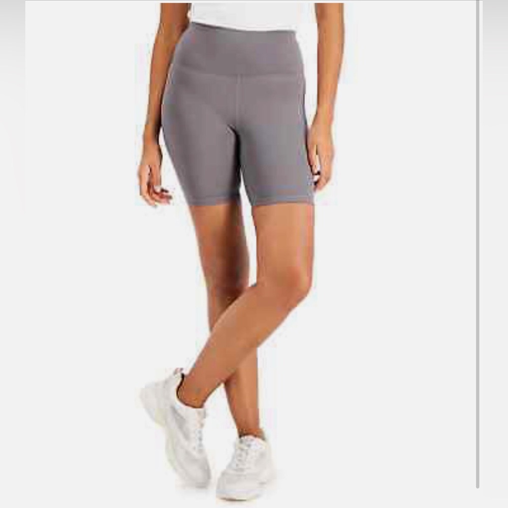 Inc International Concepts Compression Bike Shorts, Grey Skies, XS